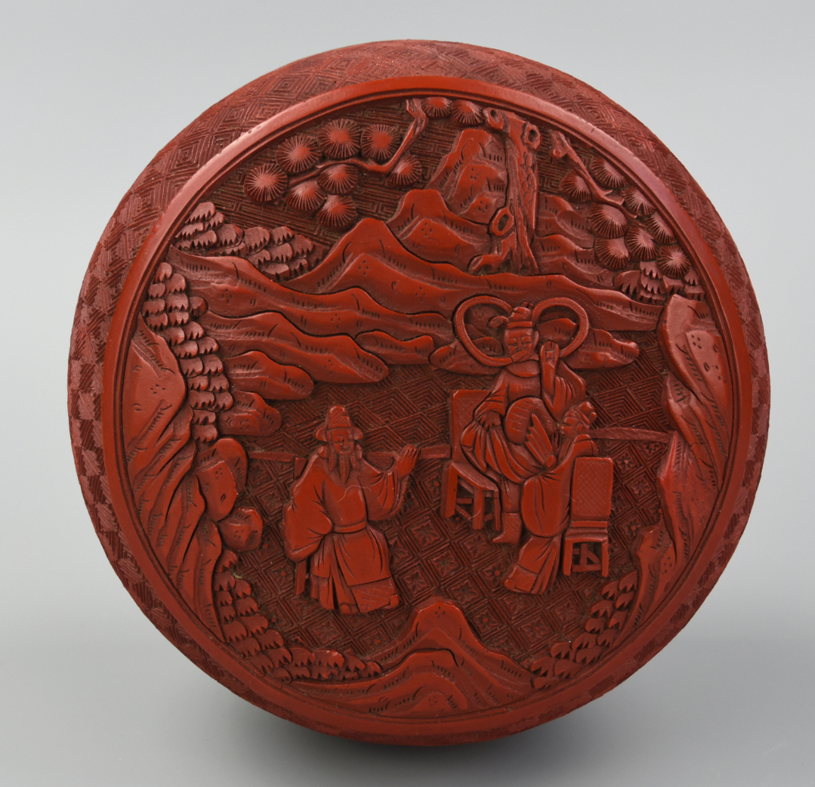 CHINESE CARVED LAQCUER BOX W/ 3