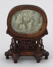CHINESE CARVED LIGHT CELADON J