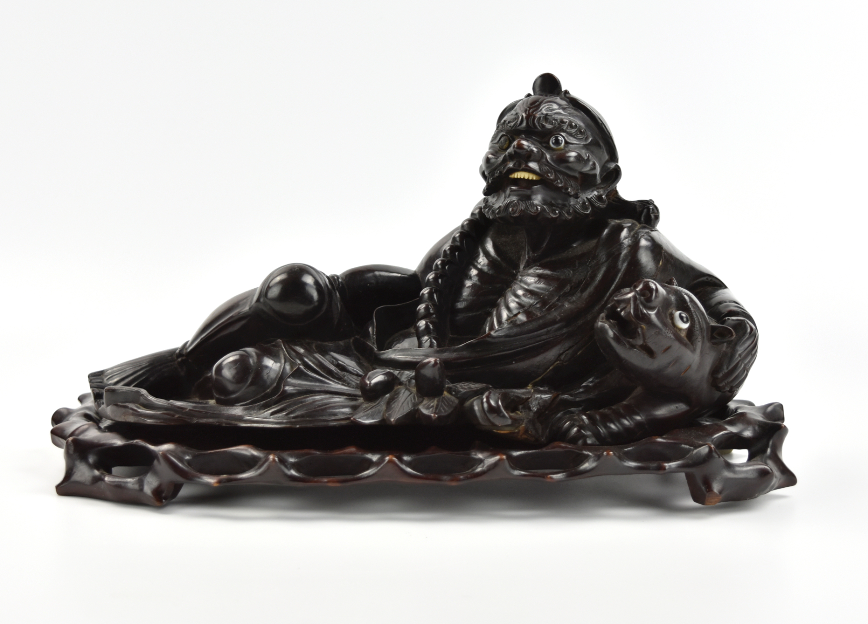 CHINESE CARVED LONGAN WOOD