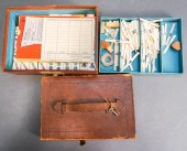 CHINESE CARVED MAHJONG SET IN