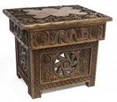 CHINESE CARVED MAHOGANY COLLAP
