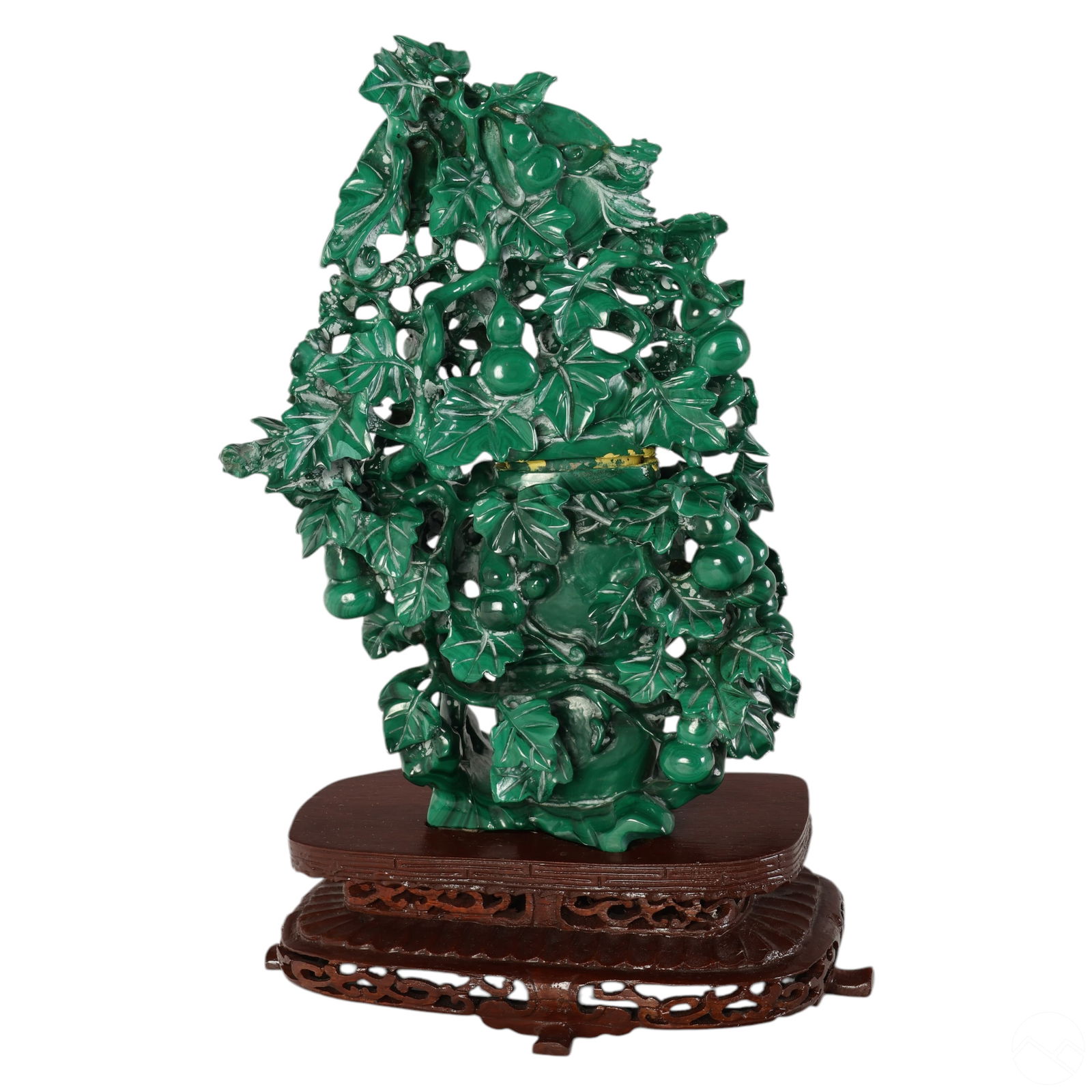 CHINESE CARVED MALACHITE BANZAI