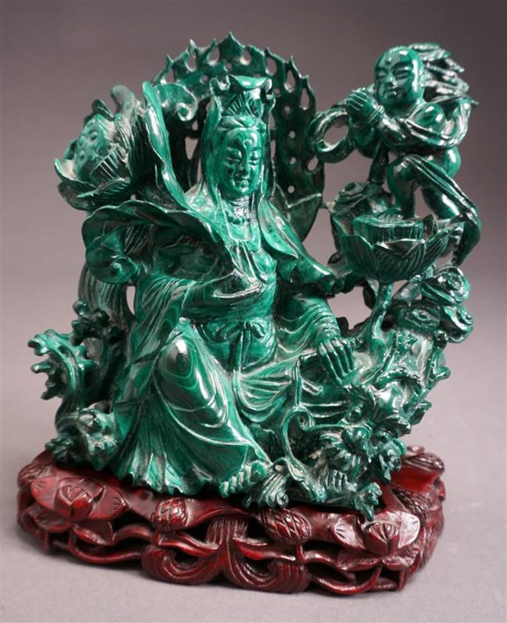 CHINESE CARVED MALACHITE FIGURE