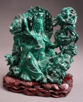 CHINESE CARVED MALACHITE FIGUR
