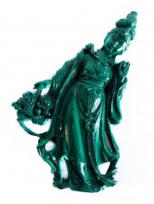 CHINESE CARVED MALACHITE SCULP