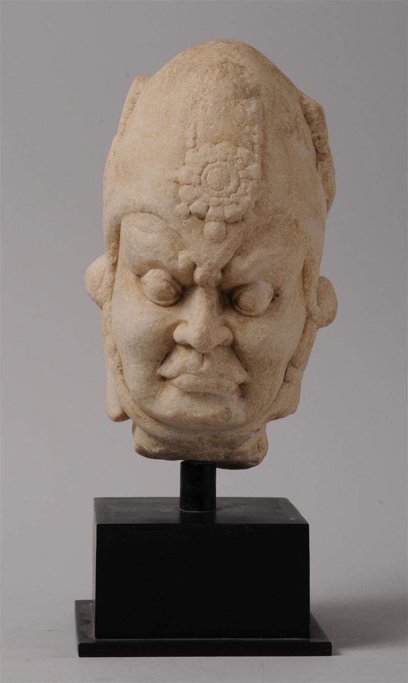 CHINESE CARVED MARBLE HEAD OF A