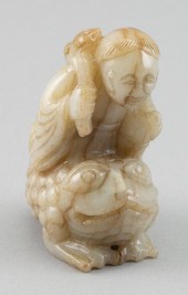 CHINESE CARVED MUTTONFAT JADE