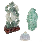 CHINESE CARVED NATURAL JADE BU