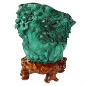 CHINESE CARVED NATURAL MALACHI