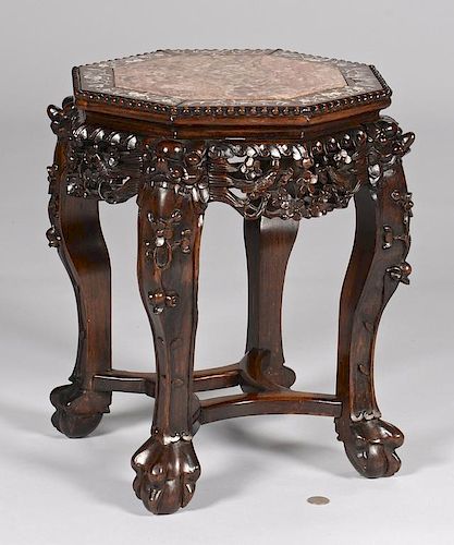 CHINESE CARVED OCTAGONAL