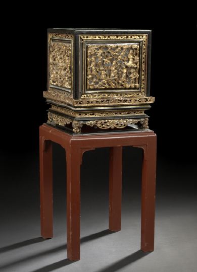 Chinese Carved, Painted and