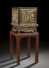 Chinese Carved, Painted and Gi