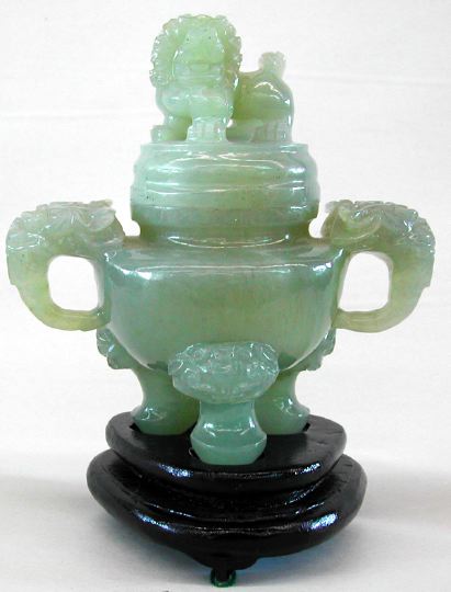 Chinese Carved Pale Green Jade