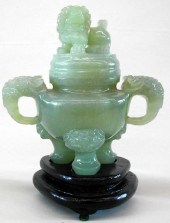 Chinese Carved Pale Green Jade