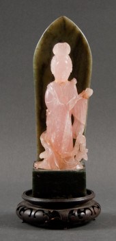 Chinese carved pink quartz Qua