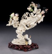 Chinese carved polychrome ivor