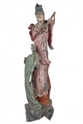 CHINESE CARVED & POLYCHROME-PA