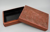 CHINESE CARVED RED LACQUER BOX