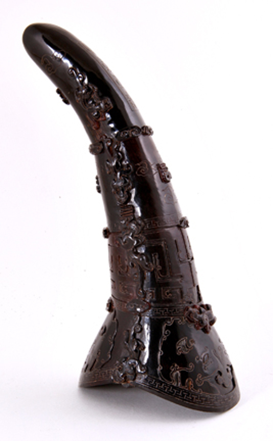 Chinese carved rhinoceros horn 19th