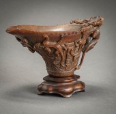 CHINESE CARVED RHINOCEROS HORN