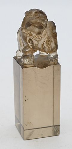 CHINESE CARVED ROCK CRYSTAL SEAL