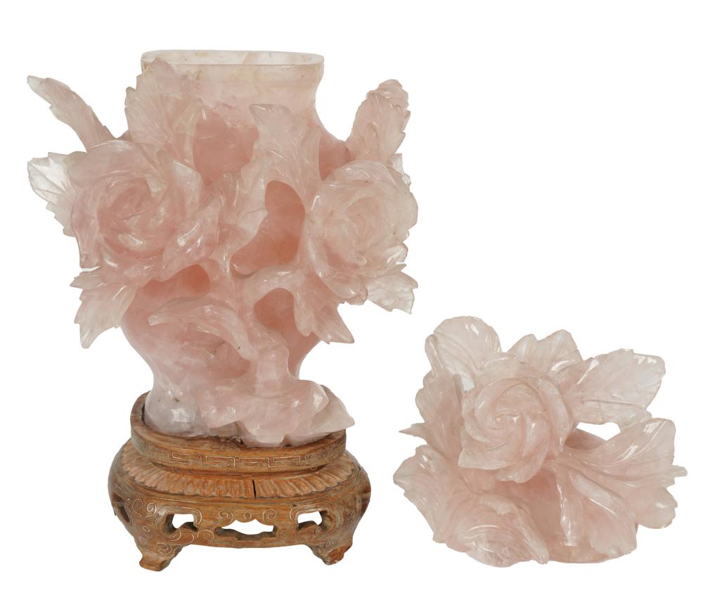 CHINESE CARVED ROSE QUARTZ