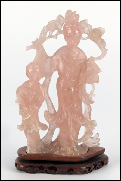 CHINESE CARVED ROSE QUARTZ