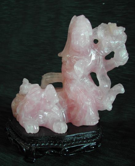 Chinese Carved Rose Quartz Figure