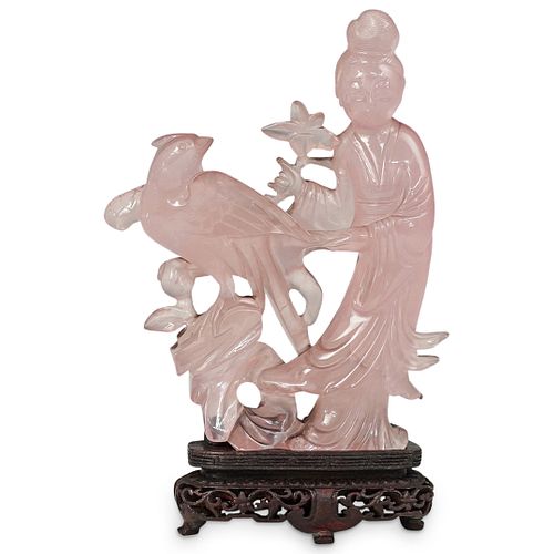 CHINESE CARVED ROSE QUARTZ