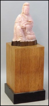 CHINESE CARVED ROSE QUARTZ QUA
