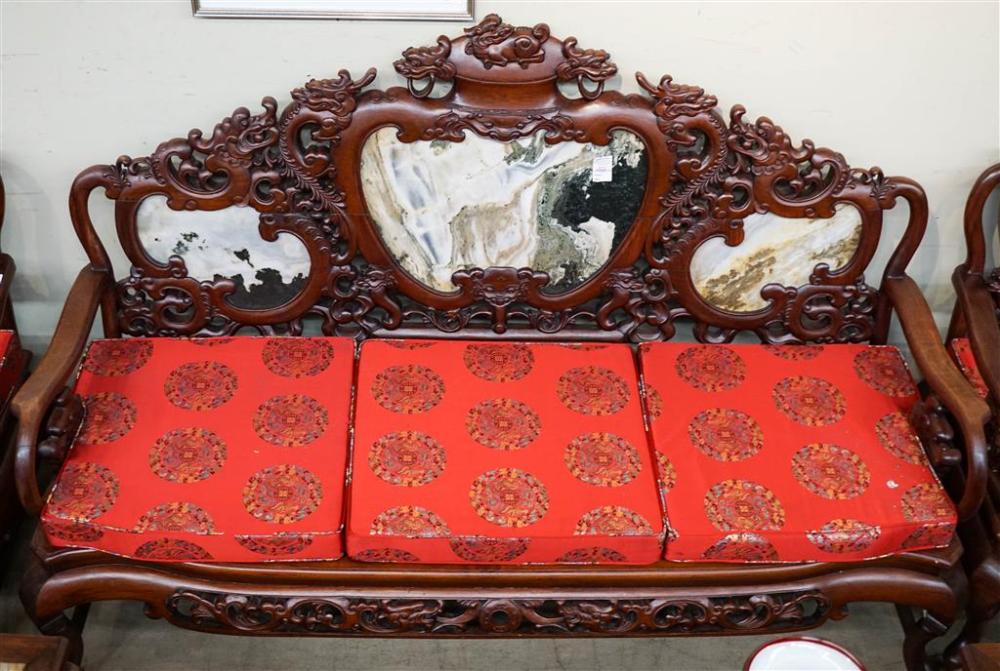 CHINESE CARVED ROSEWOOD AND DREAM