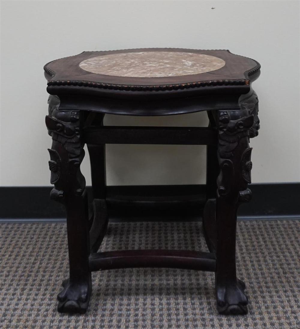 CHINESE CARVED ROSEWOOD AND