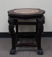 CHINESE CARVED ROSEWOOD AND MA