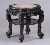 CHINESE CARVED ROSEWOOD MARBLE