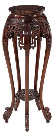 CHINESE CARVED ROSEWOOD PEDESTAL