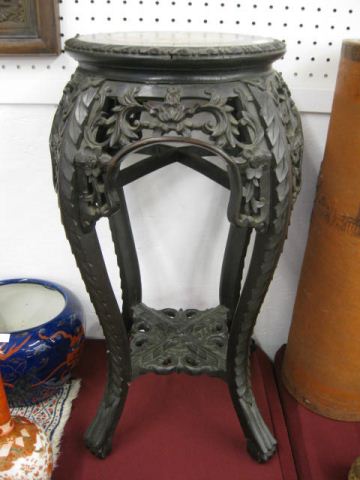 Chinese Carved Rosewood Standwith