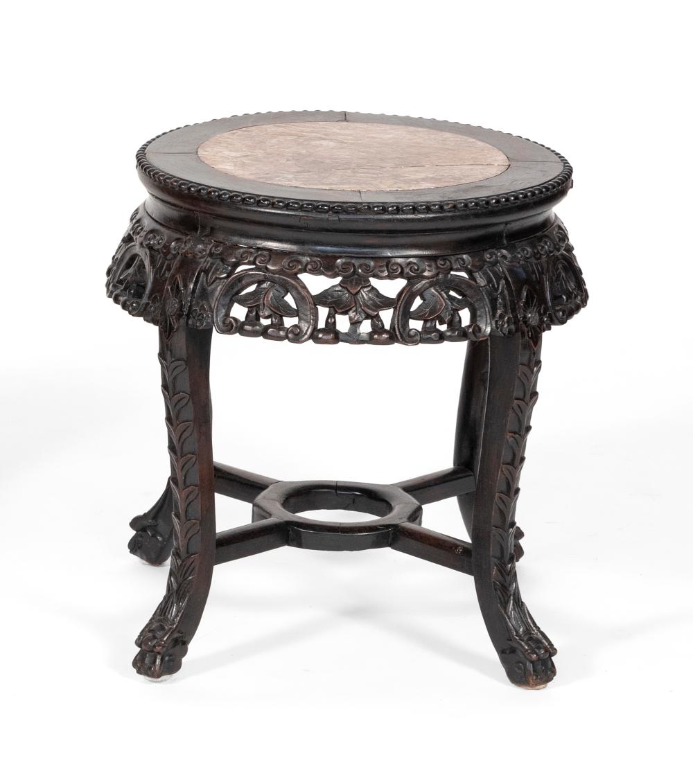 CHINESE CARVED ROSEWOOD TABORET