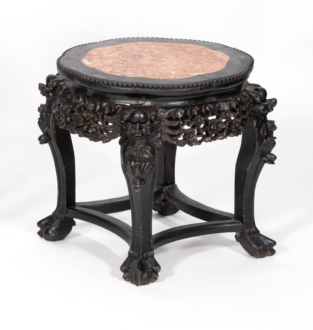 CHINESE CARVED ROSEWOOD TABORET