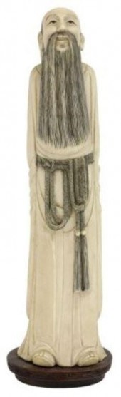 CHINESE CARVED SAGE FIGURE, TE