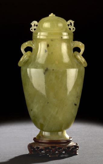 Chinese Carved Serpentine Covered