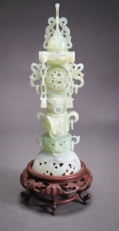 CHINESE CARVED SERPENTINE KORO