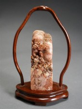 CHINESE CARVED SHOUSHAN STONE
