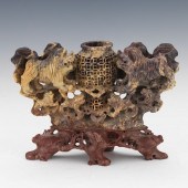 CHINESE CARVED SOAPSTONE CENSO