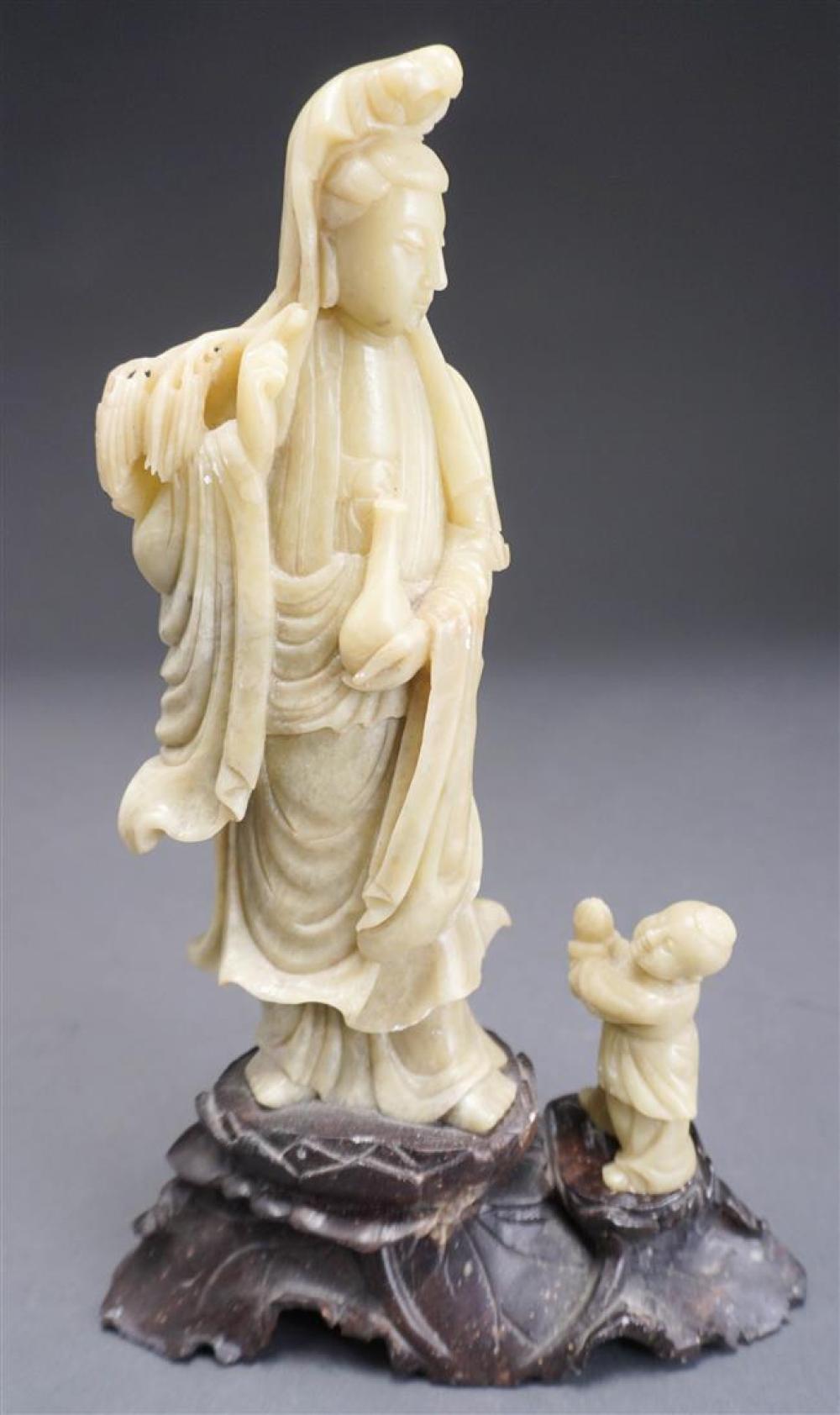 CHINESE CARVED SOAPSTONE FIGURE
