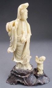 CHINESE CARVED SOAPSTONE FIGUR