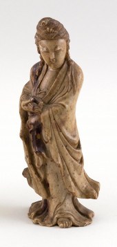 CHINESE CARVED SOAPSTONE FIGUR