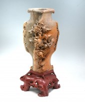 CHINESE CARVED SOAPSTONE FLOWE
