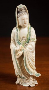 CHINESE CARVED SOAPSTONE GUANY