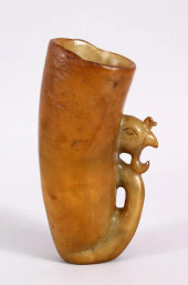 CHINESE  CARVED SOAPSTONE LIBA