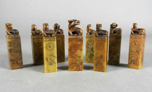 CHINESE CARVED SOAPSTONE SEALSA